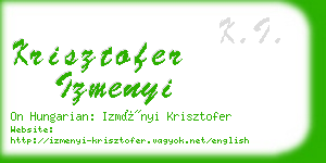 krisztofer izmenyi business card